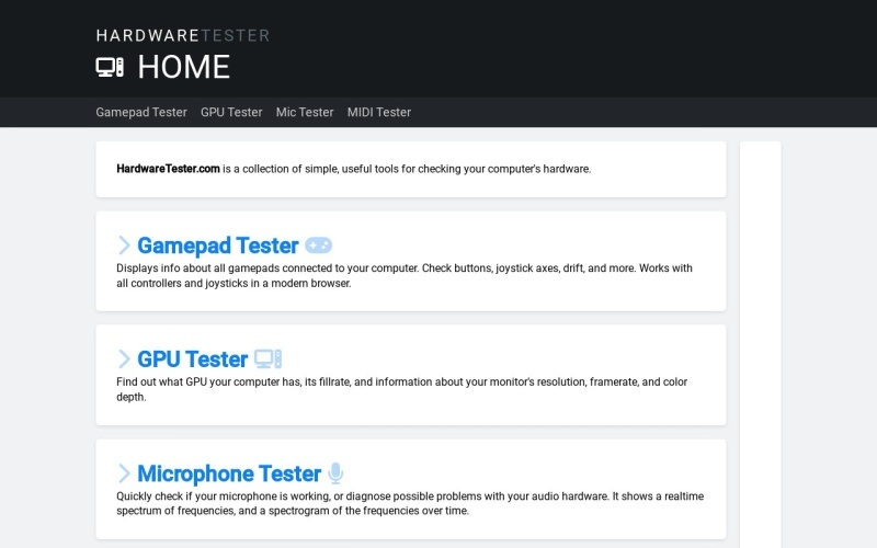 HardwareTester：免费在线电脑硬件测试诊断工具